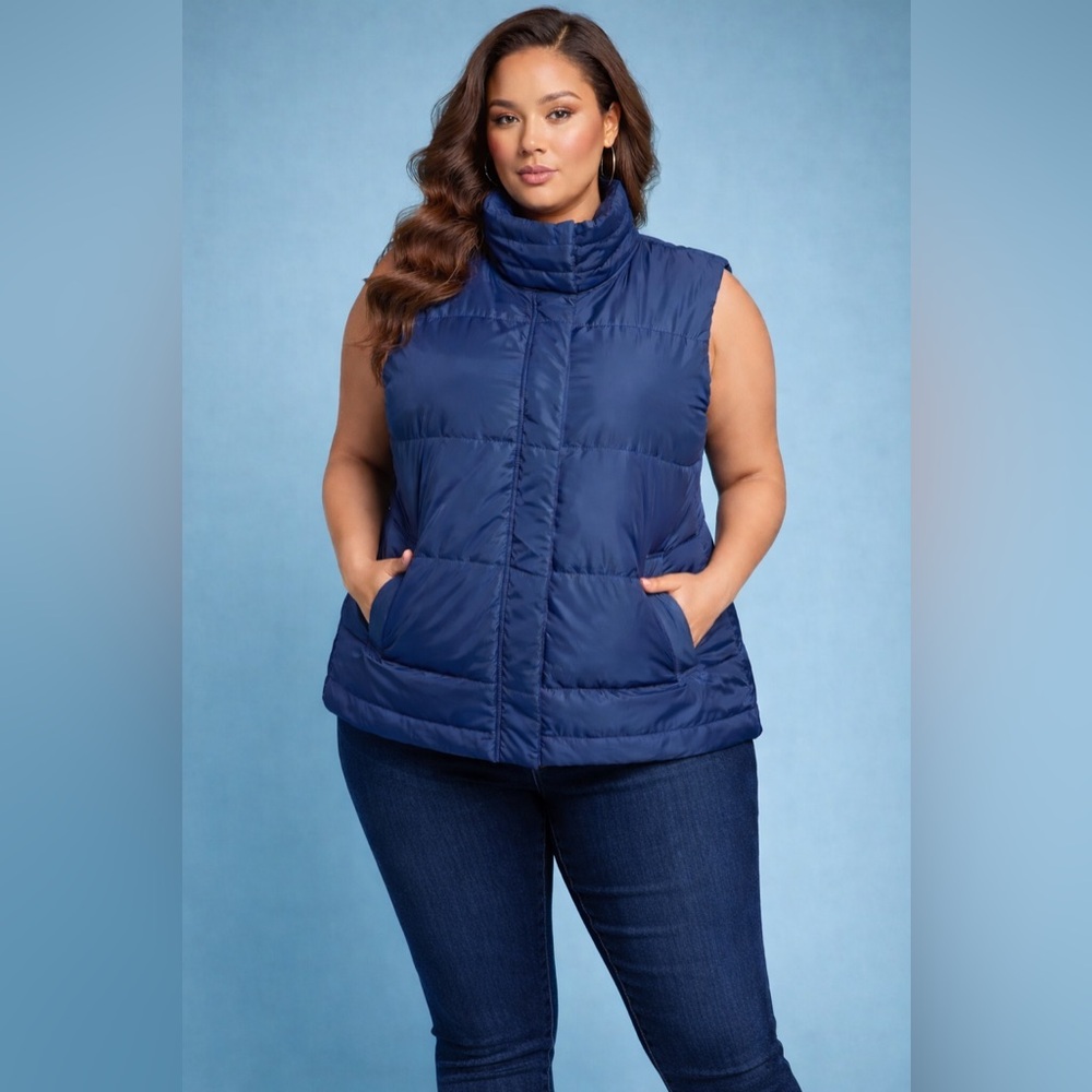 Sabrina Lauren Royal Blue Puffer Vest